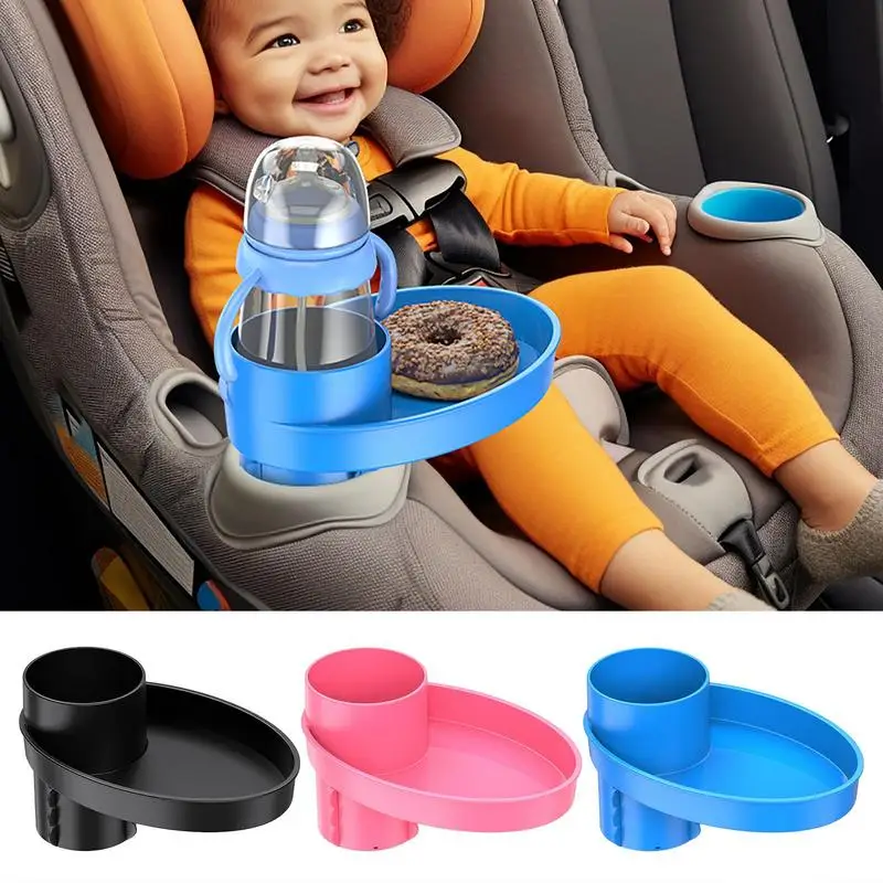 Car Seat Food Tray Travel Tray For Kids Car Seat Food Plate For Most Car Seats Storage Tray For Snacks Toys Cup Snack Tray