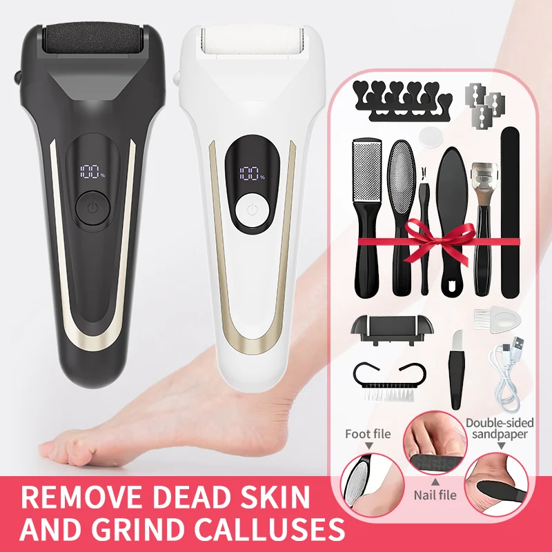 

Portable Electric Foot Grinder, Digital Display, Type-C Charging, Electronic Foot Polishing Device Set, Exfoliator Equipment