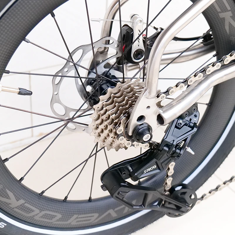 HEXATI チタン18インチ折りたたみ自転車 ダブルディスクブレーキ