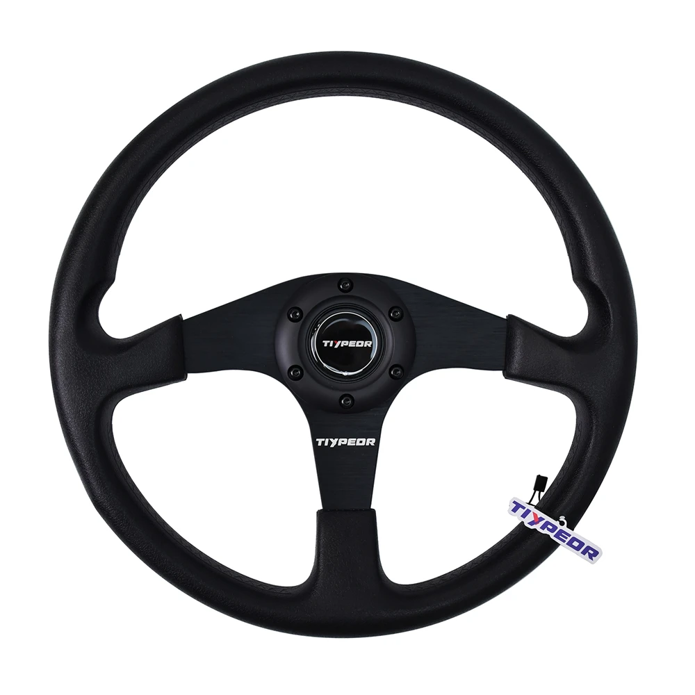 TIYPEOR 350mm Universal Car Modification Steering Wheel Pu Material 40MM 40 mm Deep Drift Racing Steering Wheel With 5mm Bracke