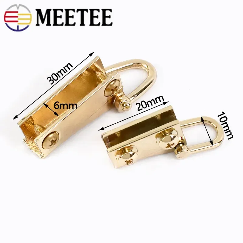 2/5/10Pairs Meetee Handbags Shoulder Metal Sides Hanging Clip Buckles Bag Chain Strap Clasp Hook Hardware Leather Accessories