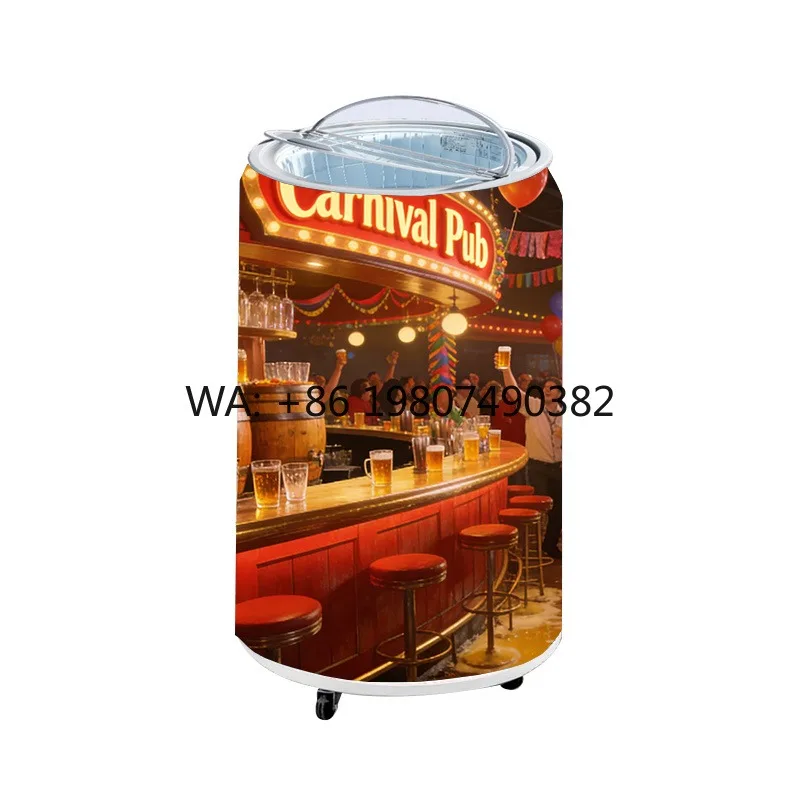 Flexible Cylinder Beer Bottle LED Screen Frozen Soda Fridge Door Can Shape Indoor Commercial Advertising Display
