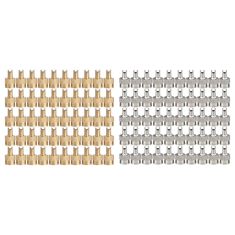 50 قطعة مشقوق رئيس صمام الجذعية قبعات النحاس الإطارات صمام غطاء غبار الهواء الجذعية قبعات العالمي للسيارات SUV الشاحنات دراجة نارية دراجة