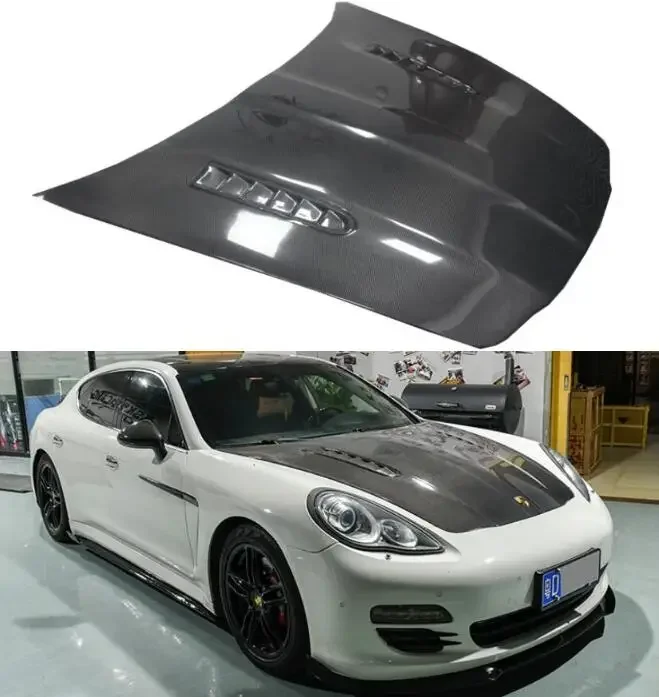 

New！ Real Carbon Fiber Bonnet For Porsche Panamera 971 2017 2018 2019 2020 2021 2022 2023 Front Engine Hood Vent Cover