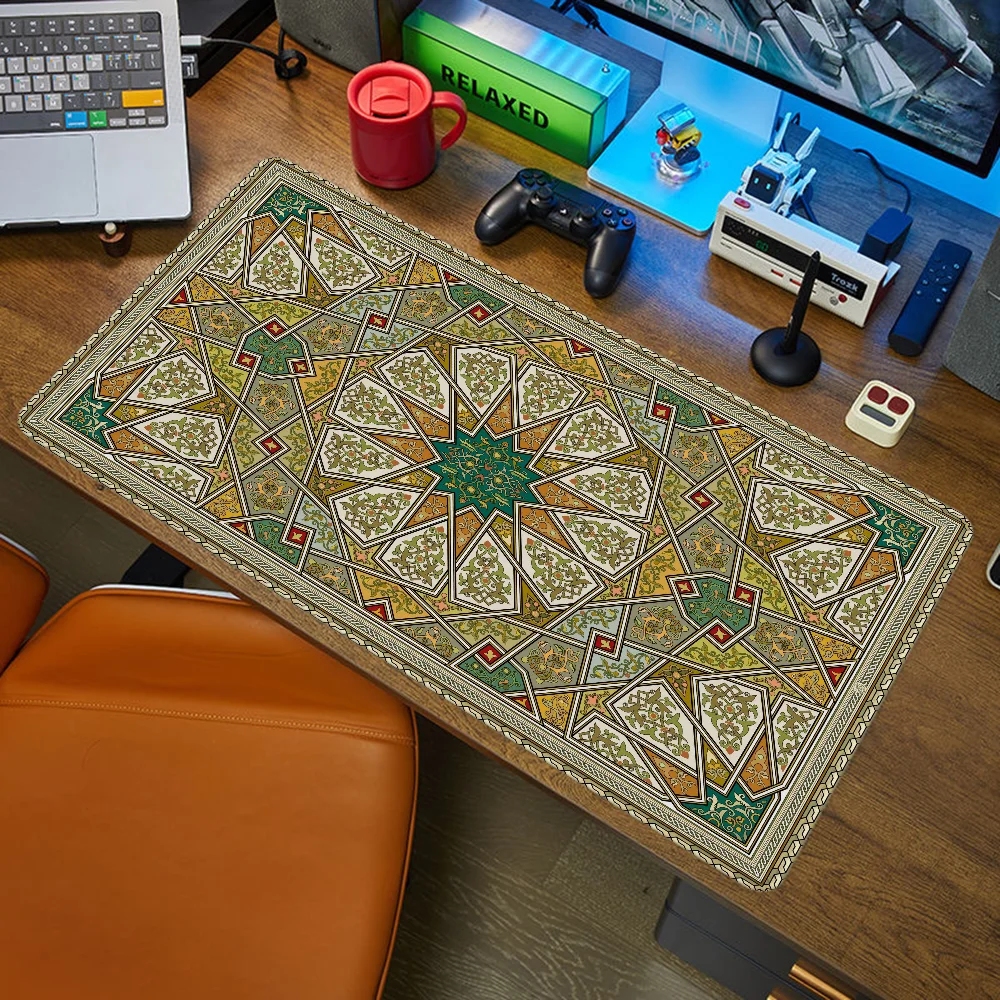 Pk Control Xxl Mouse Pad Moroccan Pattern Gamer Desk Accessories Office Gaming Mats Computer Table Mousepad Anime Mat Large Pc