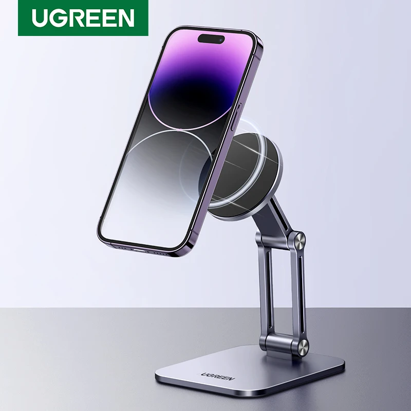 UGREEN Magnetic Phone Stand For Magsafe iPhone 15 14 13 Pro Max Xiaomi Samsung Huawei Aluminum Mobile Phone Holder Desktop Stand