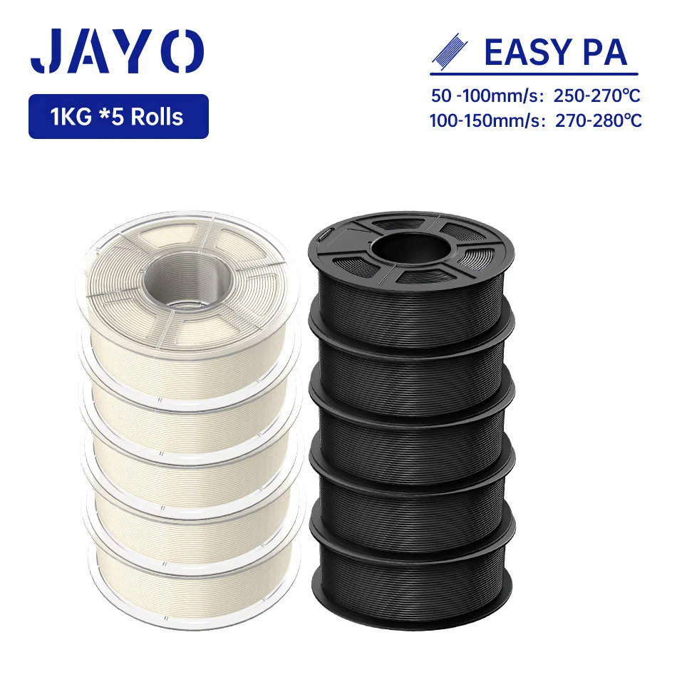

JAYO Easy PA Нейлоновая нить для 3D-принтера 1 кг Нить для 3D-принтера подходит для большинства принтеров FDM Полиамидная (PA) Нейлоновая нить Друк без деформации