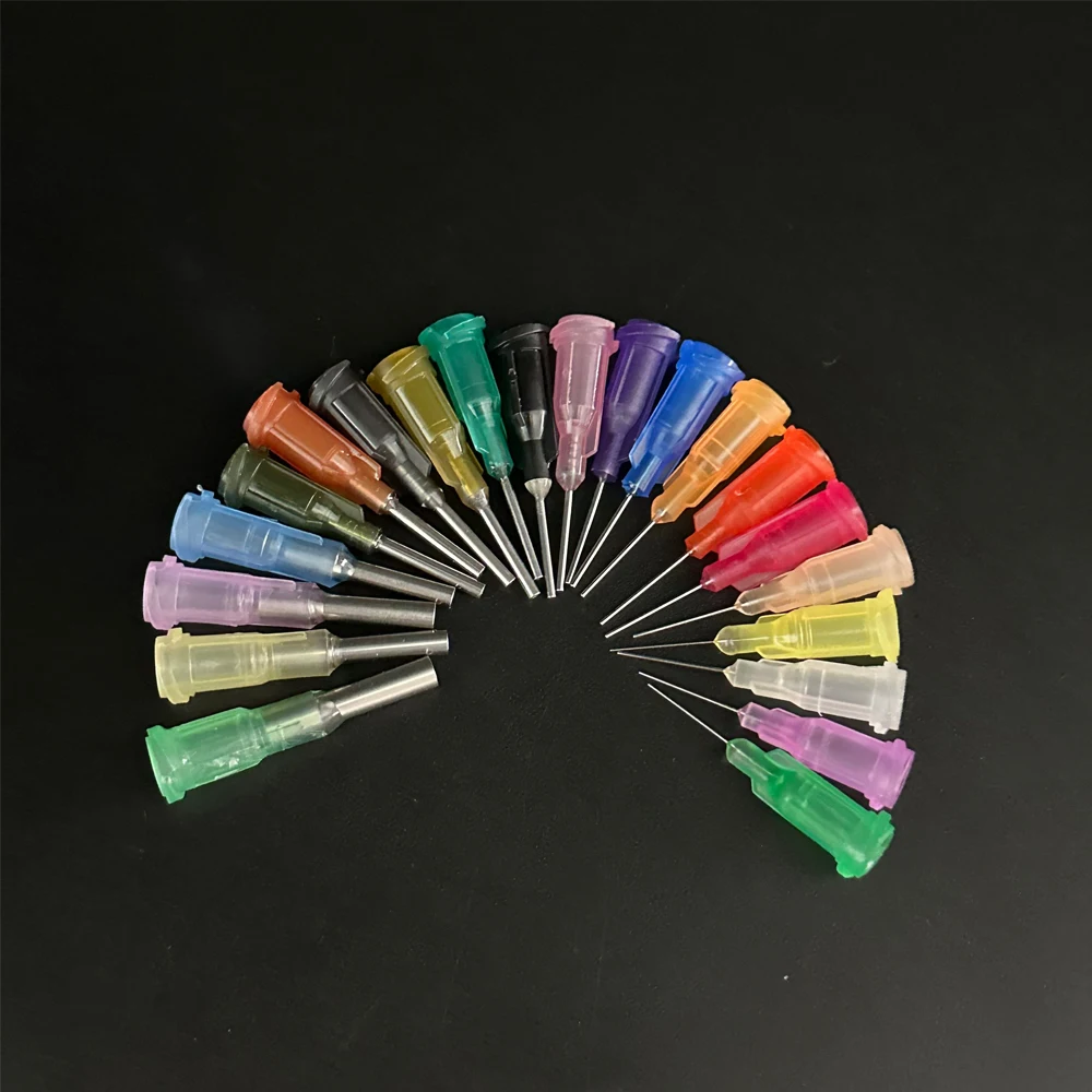 50/100Pack 1/2 Inch Blunt Tip Dispensing Needles Luer Lock 14–32G for Industrial Liquid Glue Syringe