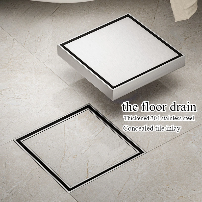 

Thickened 304 stainless steel floor drain, brick-inlaid hidden deodorant bathroom floor drain, available in hotels
