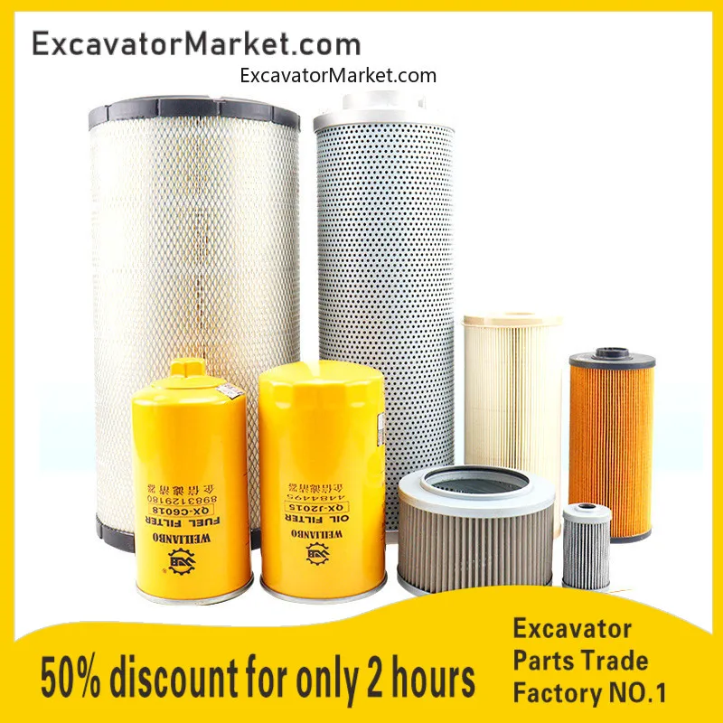 Excavator Parts For Sany SY365H oil diesel air filter hydraulic return oil inlet pilot filter maintenance filter parts