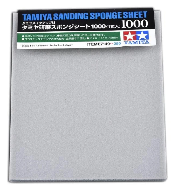 Tamiya-papel de lija de esponja N ° 400, 87147, N ° 600, 87148, 1000, N ° 87149, 1500, papel de lija de agua 87150