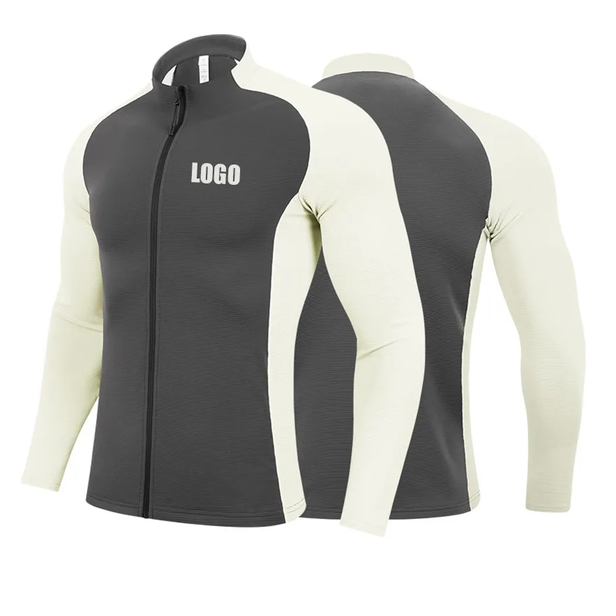 

Custom LOGO Men's Sports Zipper Stand-Up Collar Quick-Drying Running Fitness Long Sleeve Golf Tennis Training Jacket Top S-4XL