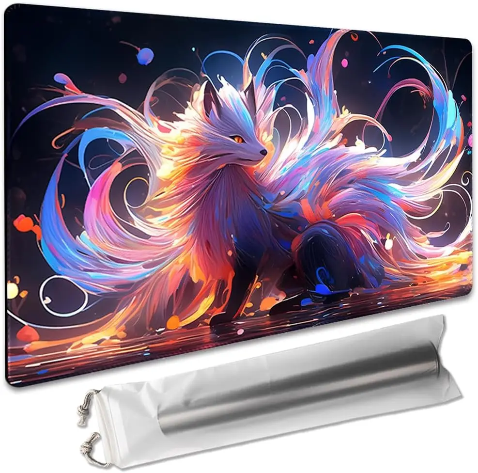 Board Game 14x24in MTG Playmat Compatible for OCG CCG RPG TCG Playmats (Nine Tailed Fox 2)