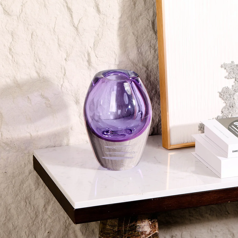 Creative Purple Glass Vase Modern Design Home Tabletop Decoration For Home Decor And Interior & Hotel Projects