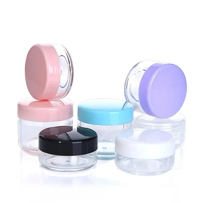 Contenedor de plástico redondo para cosméticos, 10 piezas, 5-20g, colorido, vacío, rellenable, crema facial, sombra de ojos, arte de uñas, bote de