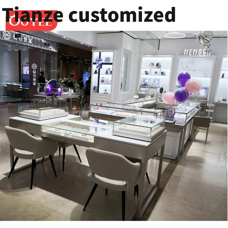 

Customized-High End Retail Store Unique Style Wood Portable Jewelry Display Cases Showcase Jewellers Shop Floor Plan