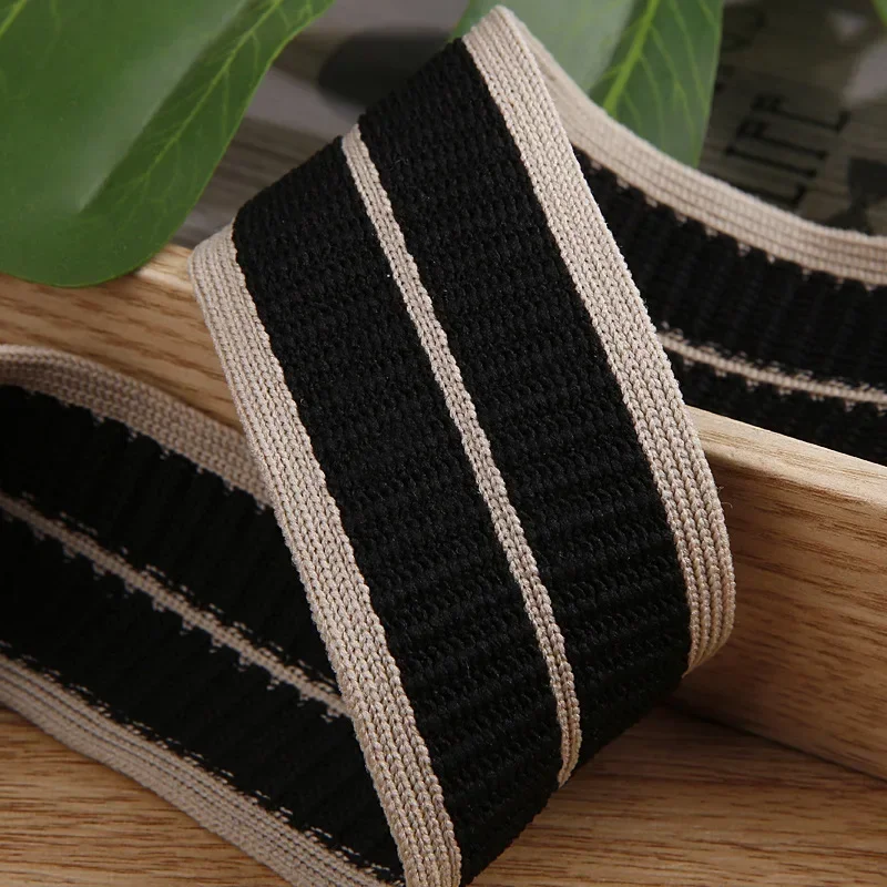 40mm Striped Knitted Ribbon DIY Material Hair Accessories Make Toys Decorations Clothing Hanmade Crafts 10 Yards