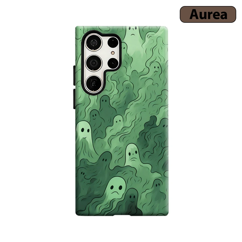 Misty Ghosts Handyhülle für Samsung Galaxy S25 Ultra S24 S23 Ultra Plus Stoßfeste Doppelschicht Robuste Rückabdeckung