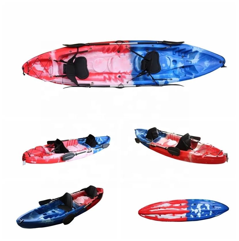 Professional Outdoor Wholesale Plastic Rotomolding 2+1 /canoe Sit on Top for Fishing Family  Lldpe Material