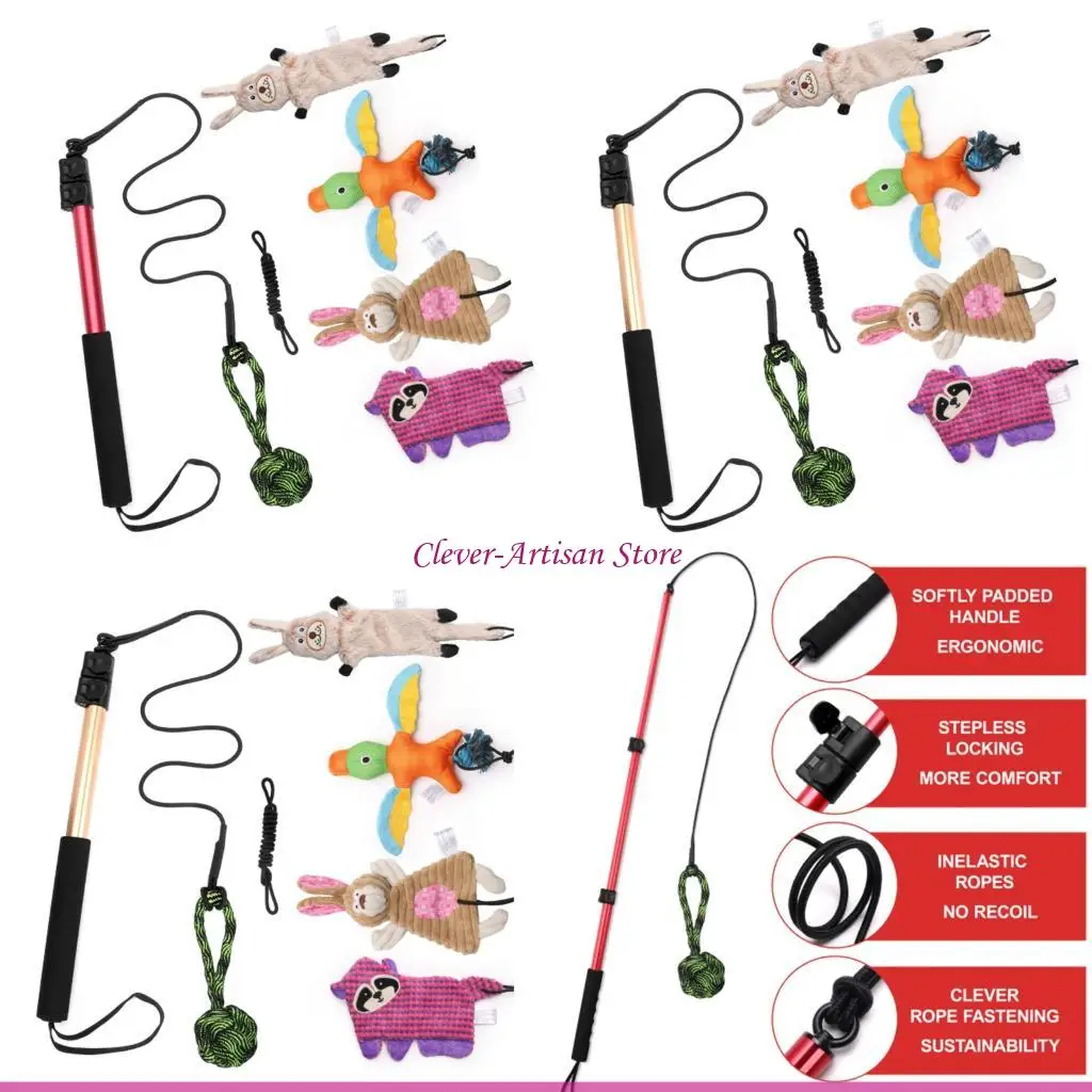 

E06B 7 лотов, развлекательная игрушка для собак, поощряющая погоню, игра в помещении и на открытом воздухе