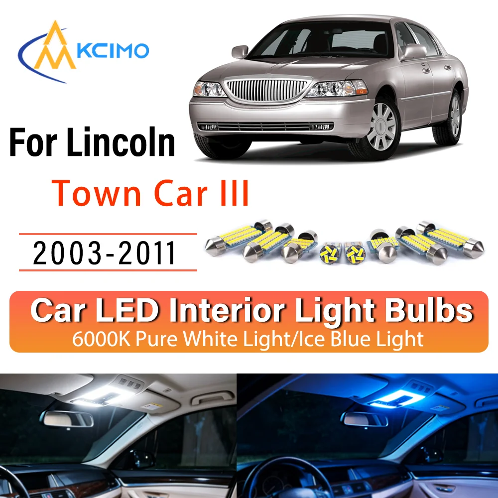 For Lincoln Town Car III 2003-2011 Steady Illuminating LED Car Interior Bulb Refit Pack Direct Fit Overhead Reading Cargo