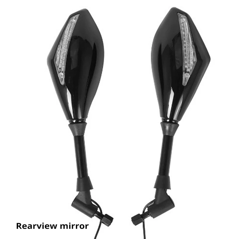 Motorcycle Modified 10Mm Universal Rearview Mirror With Turn Signal Light LED Rear View Mirror With Light Side Mirror