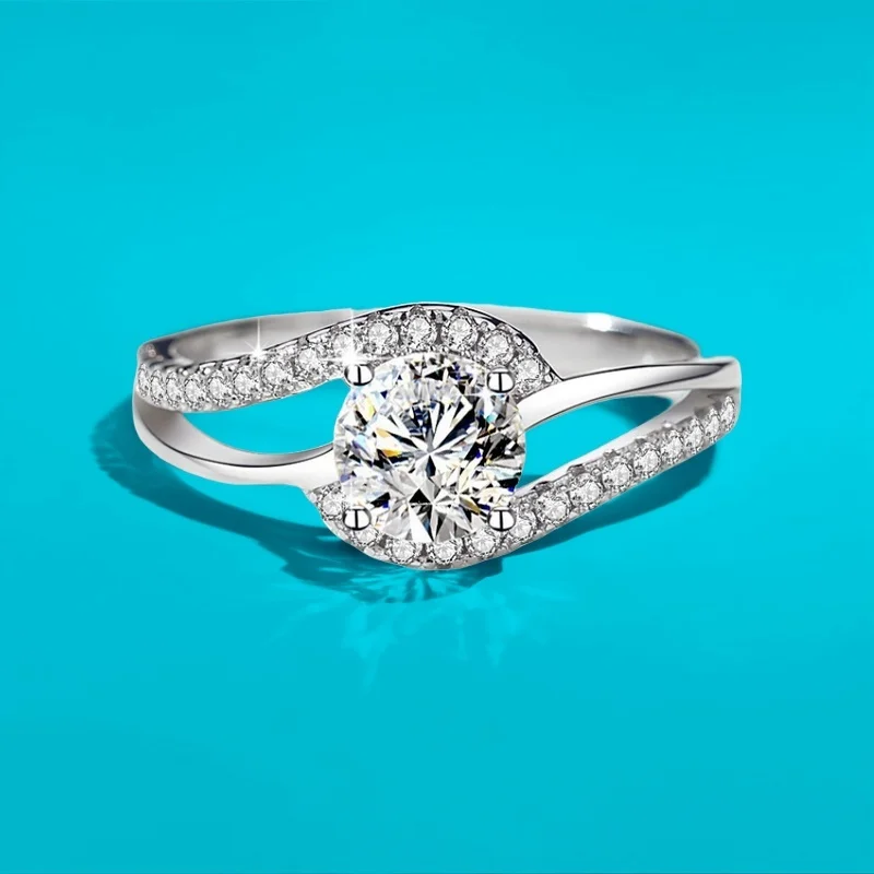 

Кольца с муассанитом Мебиуса и ангельским глазом 0,8 карата, серебро S925, женские сертифицированные GBA, минималистичный дизайн, бесплатная подарочная коробка, стильный, прочный