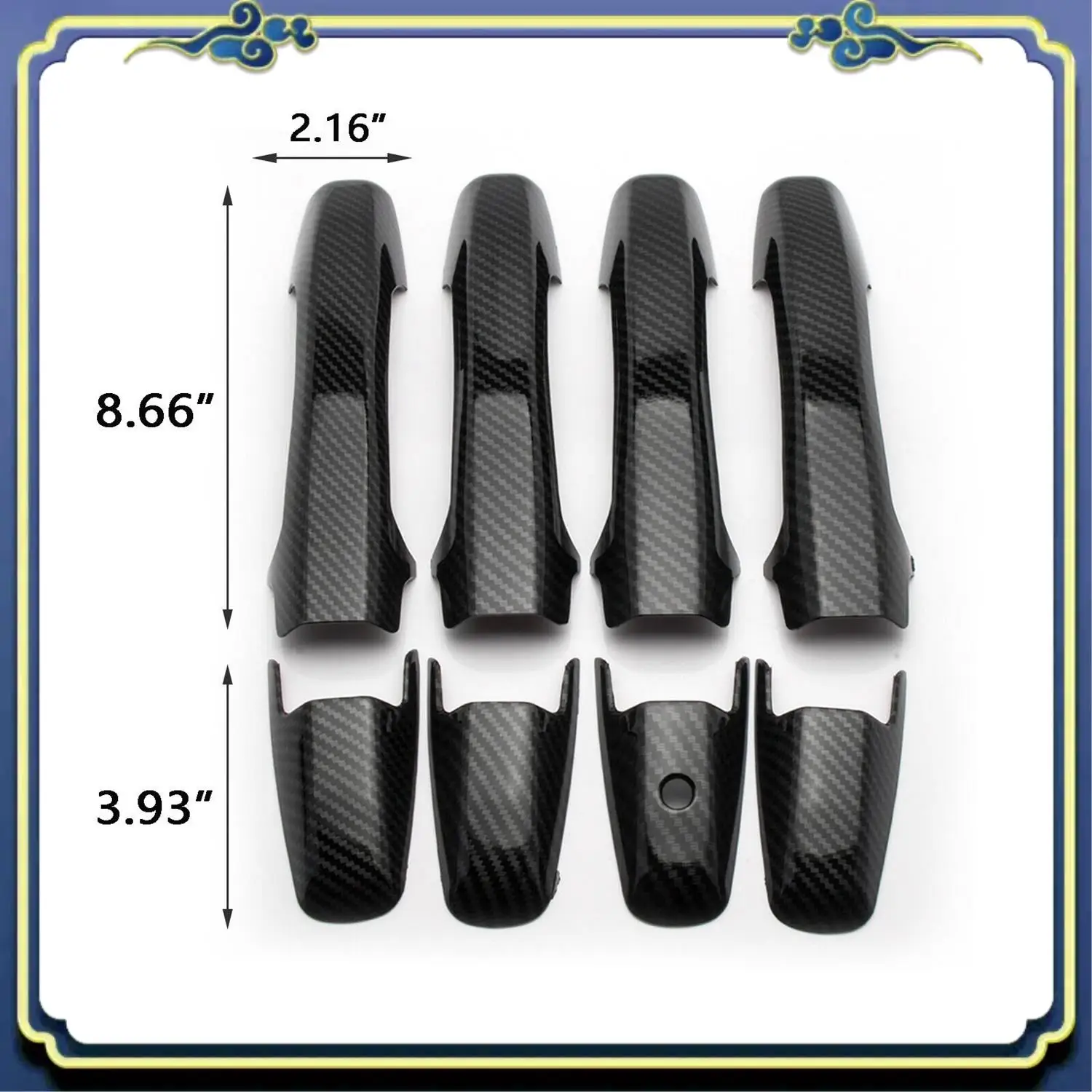 

AU16-4Pcs Car Side Door Handle Frame Cover Trim For Honda Civic 2006-2011 Car Styling Carbon Fiber
