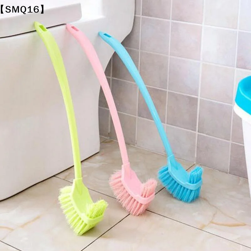 Curved Toilet Brush With Stiff Dense Bristles Nonslip Long Handle Perfect For Household Bathroom Deep Cleaning【SMQ】