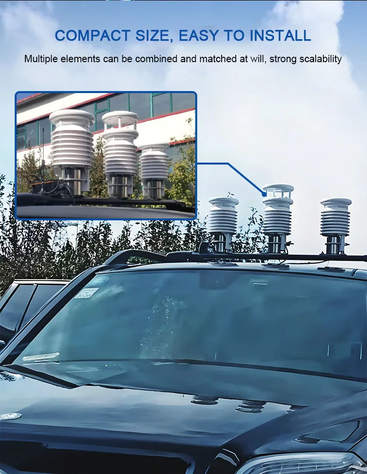 RS485 Modbus Car Top-mounted Vehicle Carried Outdoor Weather Station Sensor With All Meteorologic Parameters