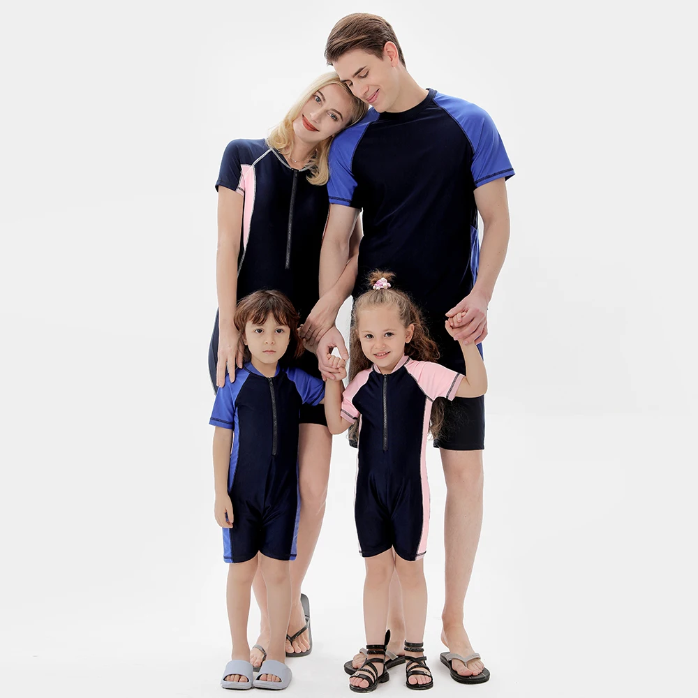 

The new tropical parent-child swimming suit family supporting swimsuit stitching on holiday