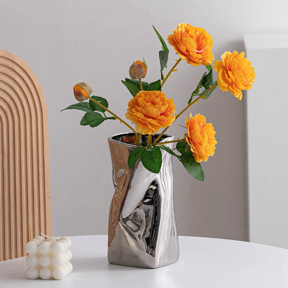 

Nordic light luxury high sense ceramic decoration vase hydroponic flowers living room table flower arrangement decoration flower