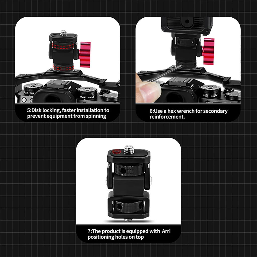 Monitor EVF Ständer Halter Kaltschuh Halterung für SLR Kamera Käfig Feld Monitor Mikrofon Blitzschuh Einstellbare Stabilisator Halterung – Detail 30