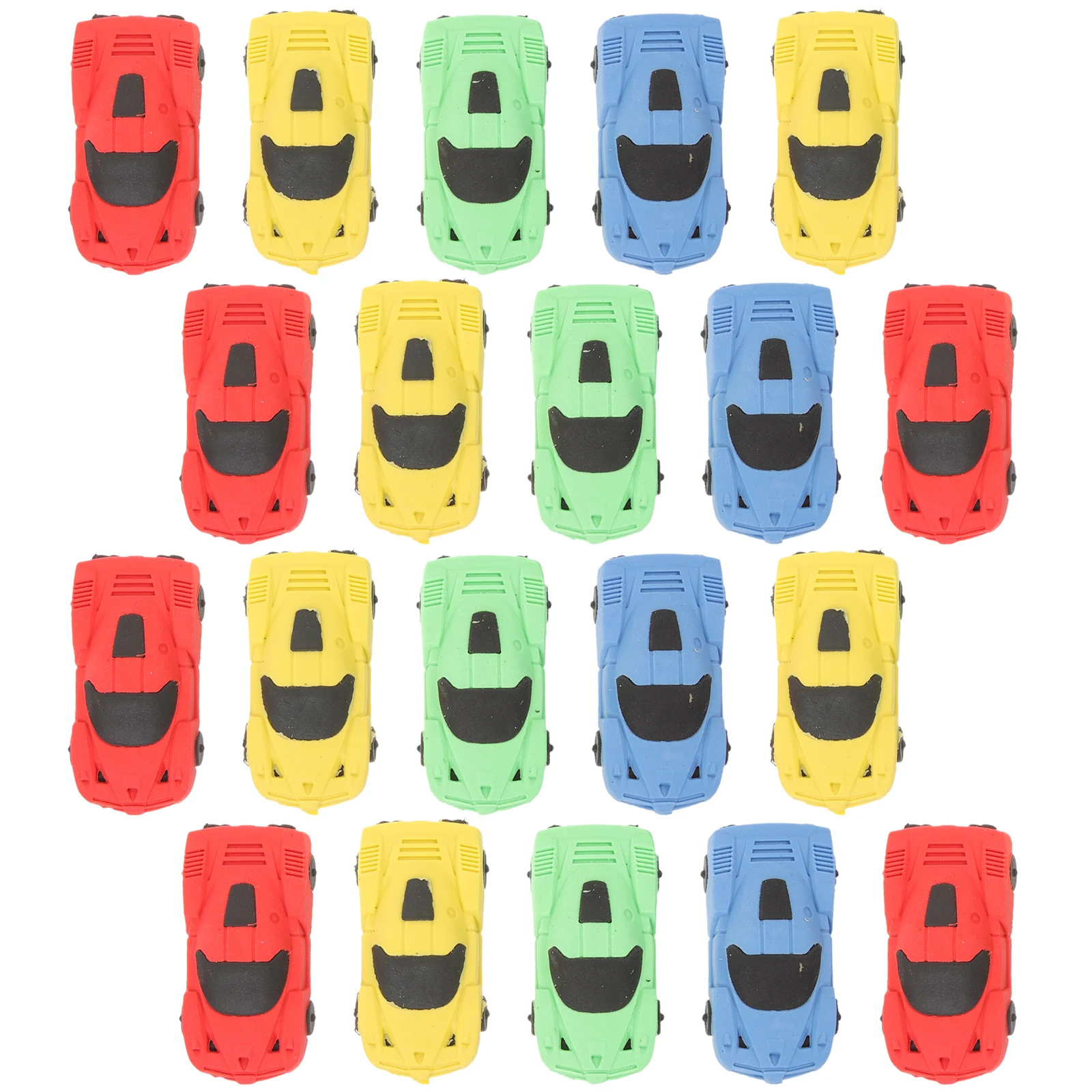 20 Stück Cartoon-Auto-Radiergummis für Studenten, Kinder, Schulbedarf, Schreibwaren, Rennwagen-förmiger Radiergummi, Geschenk