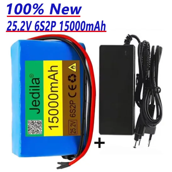 

100%.New.Batería.de.litio.de.24v.15Ah.6s2p.25,2v.15000mAh.para.bicicleta.eléctrica.ciclomotor.batería deiones.de litio.con
