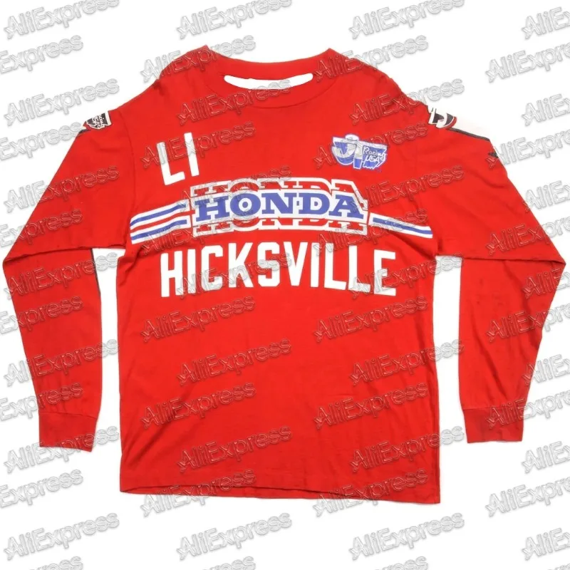 

Honda Vintage Race Uniform Motorcycle Off-Road Outdoor Cycling Long Sleeve Autumn Men Jersey Oversized Breathable Sports Tshirt