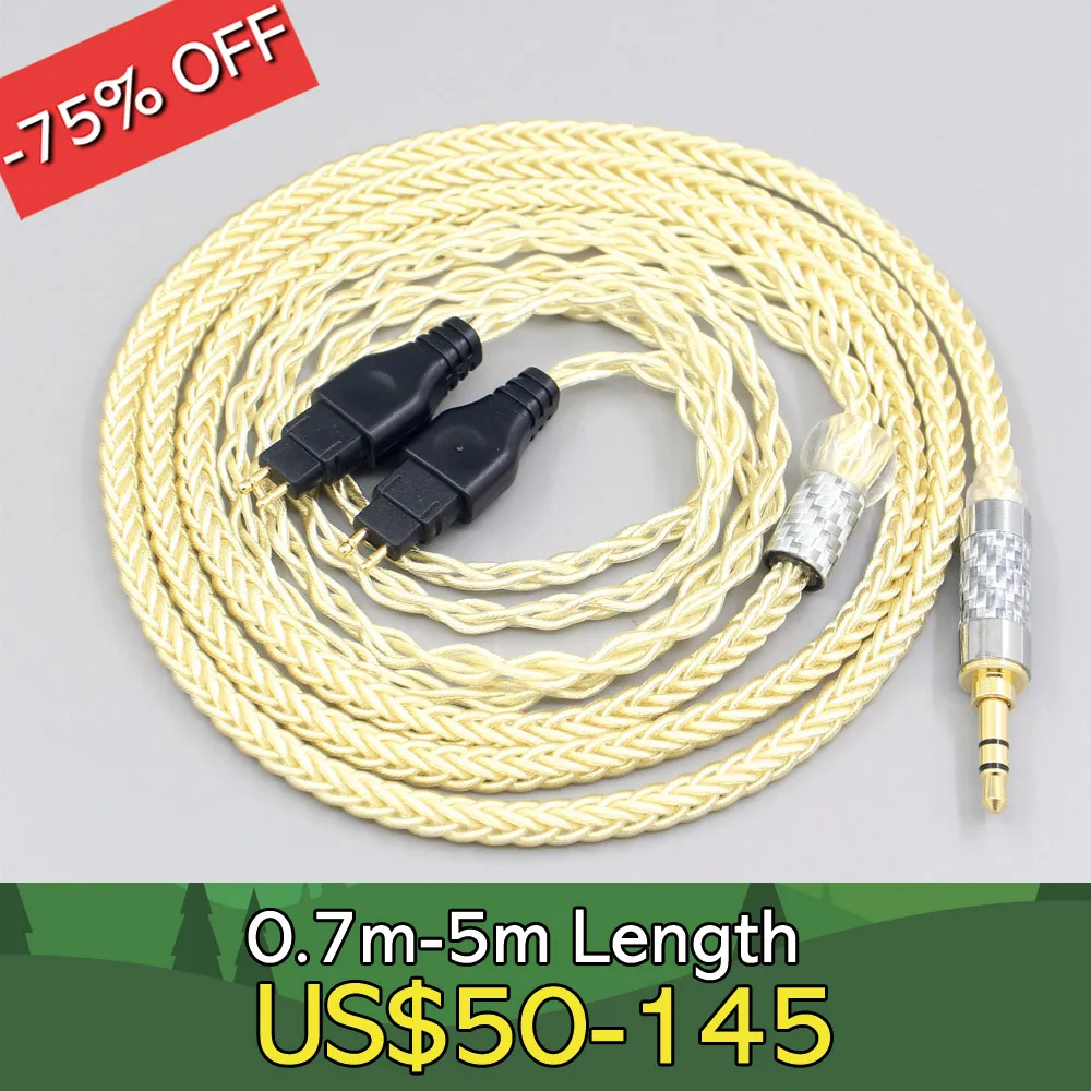 

8 Core Gold Plated + Palladium Silver OCC Alloy Cable For Sennheiser HD580 HD600 HD650 HDxxx HD660S HD58x HD6xx Earphone LN00760