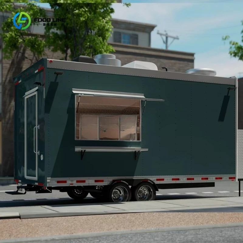 China CE Certificate Mobile Fast Food Van Coffee Carts Food Trailer for Sale  Ice Pizza Truck Catering view 4