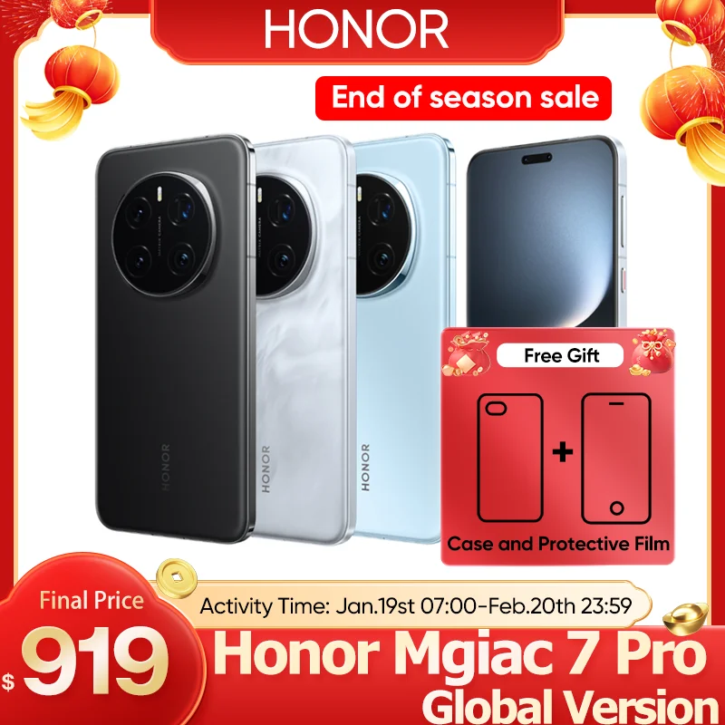 

2025 New Original HONOR Magic7 Pro Global Version 5G Smartphone Snapdragon 8 Elite 6.8''120Hz LTPO Display 100W Fast Charge IP69