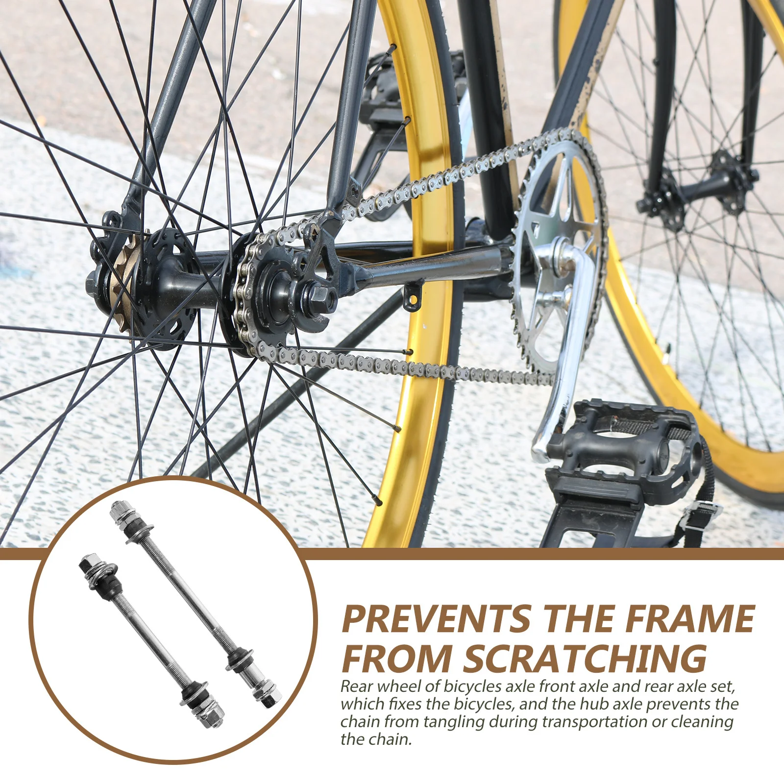 

2Pcs Bicycle Axle Reliable Front and Rear Axle Set for Bicycles Quick Removal Tool-Free Installation Suitable for Most Bike