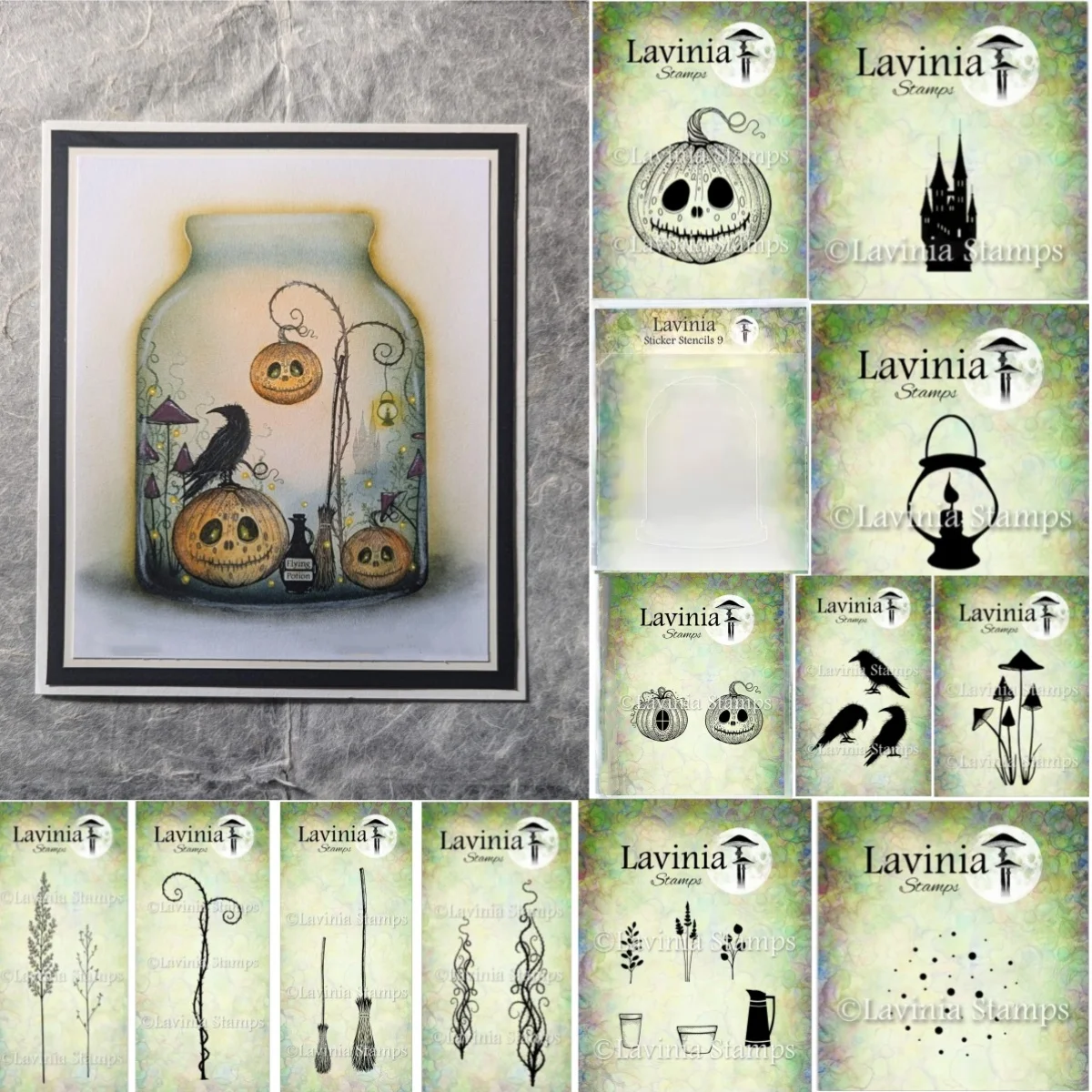 

2024 New Halloween Bottle Crow Pumpkins Clear Stamps stencil DIY Scrapbook Handcraft Paper Card Album Craft Template Decoration