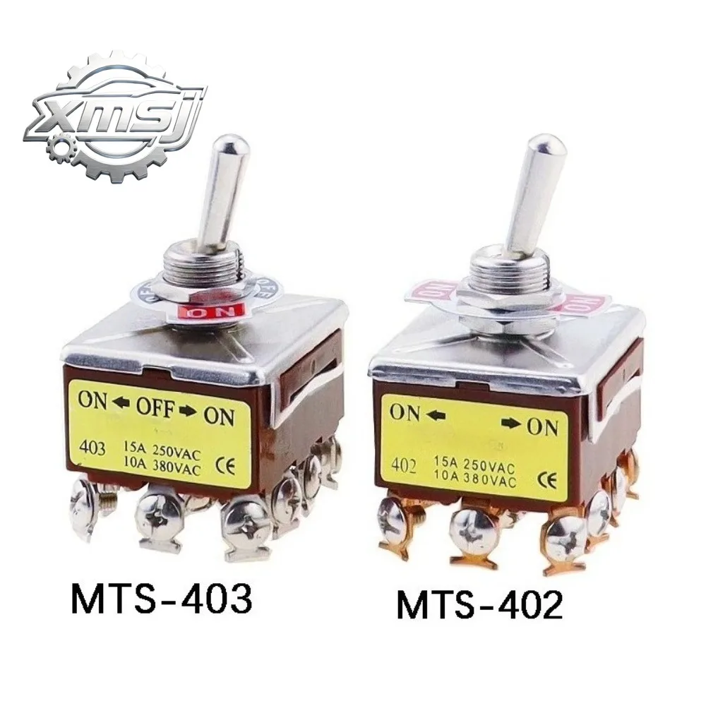 1 Uds E-TEN 403 interruptor de botón basculante de alta gama 12 pines ON-OFF-ON contacto plateado Pin de cobre 12mm 250V 15A int