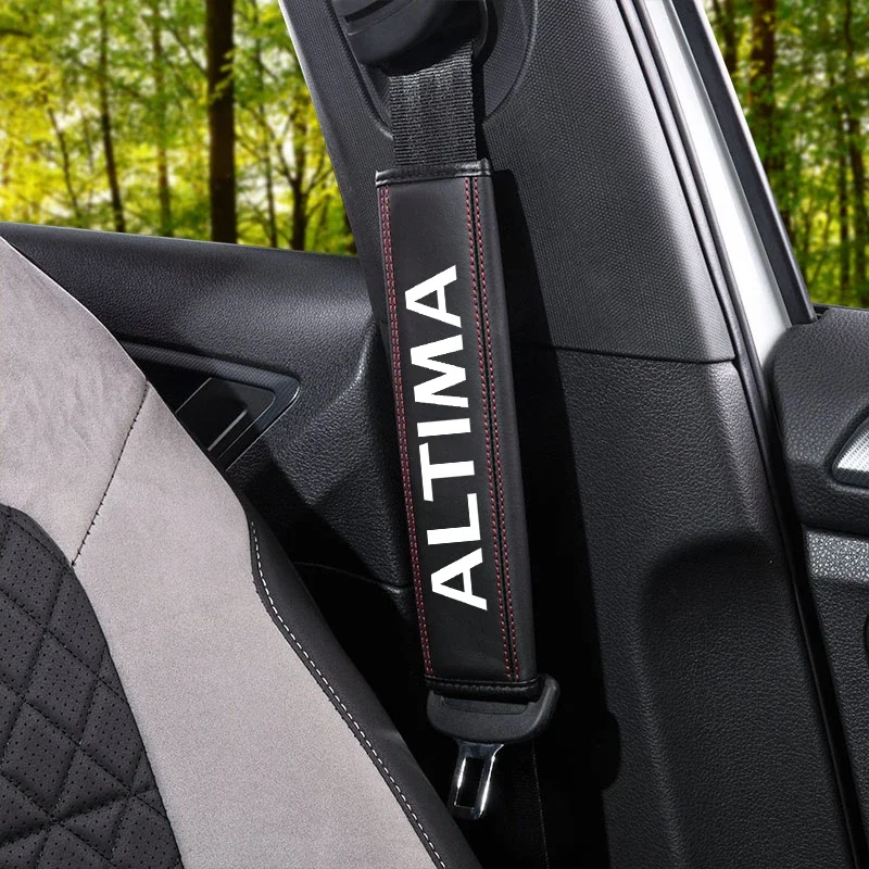 for Nissan altima 2013 2014 2015 2017 2019 2020 1pc Cowhide Car Interior Seat Belt Protector Cover For car Auto Accessories