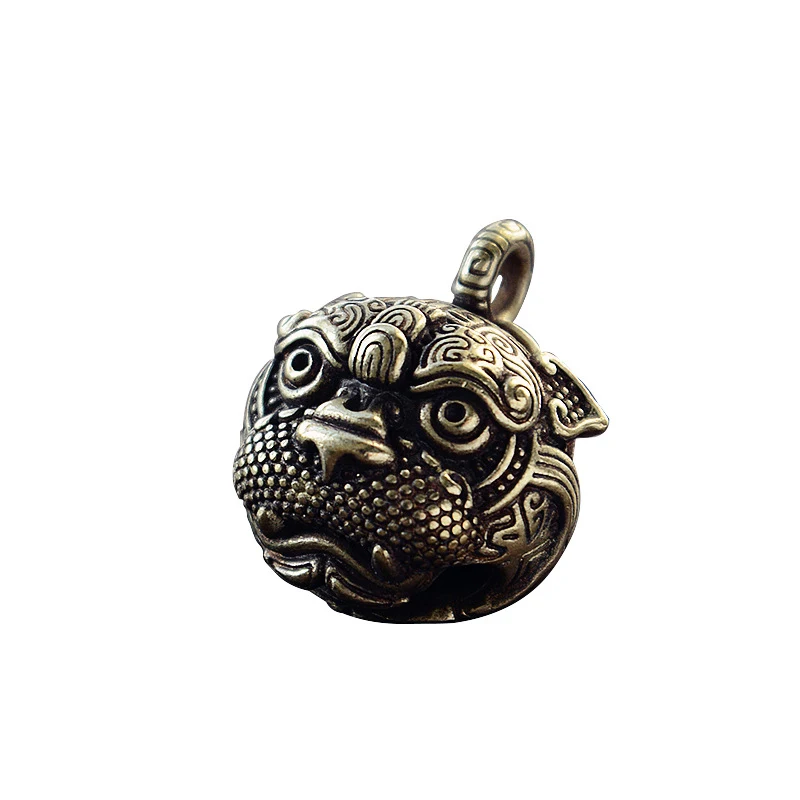 Chinese Style Animal Bell Necklace Pendant Jewelry Handmade Vintage Keychain DIY Hanging Good Luck Brass Bell Pendant Keychain