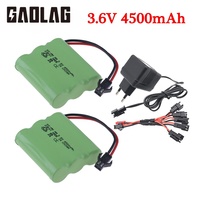 (SM Plug) Ni-MH 3.6V 4500mah Battery + Charger Sets For Rc toys Cars Tanks Robots Boats Guns 3*AA 3.6V Rechargeable Battery Pack