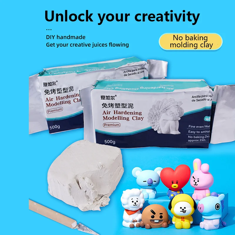 Bolsa de 250g/500g para hornear gratis, juego de arcilla de plástico, arte Hecho A Mano, arcilla creativa
