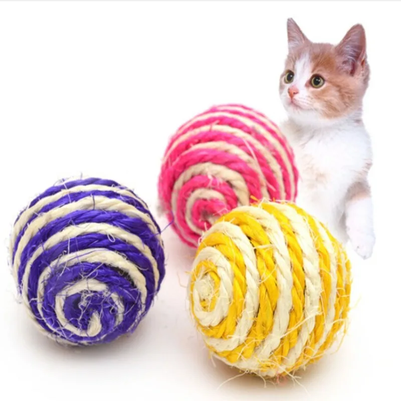 Cat Multi-color Colored Sword Hemp Cat Grinding Claws Bite-resistant Ball Toy