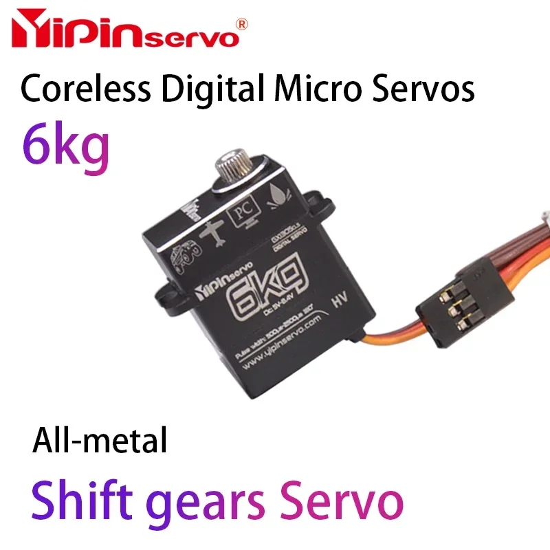 Yipinservo 6kg Coreless Micro Servos Full Metal Gear 180 ° Shift gears Servo For SCX10 Trax Trx4 Trx6 G63 Replaces 2065 TRXXAS