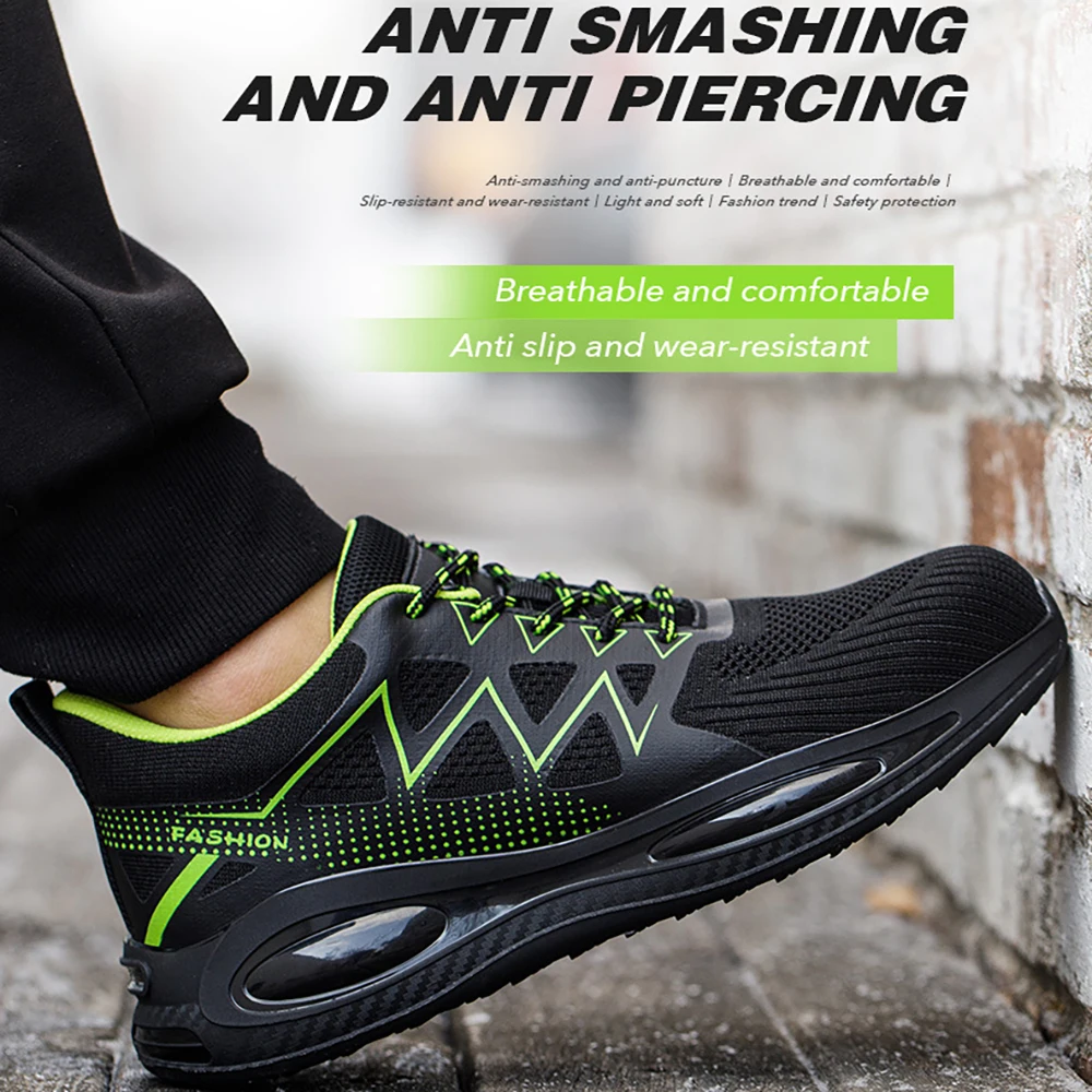 ArmorToe Trendy Lightweight Work Safety Shoes Anti-Smash Puncture Breathable Slip Resistant Comfortable Versatile #Armor3055