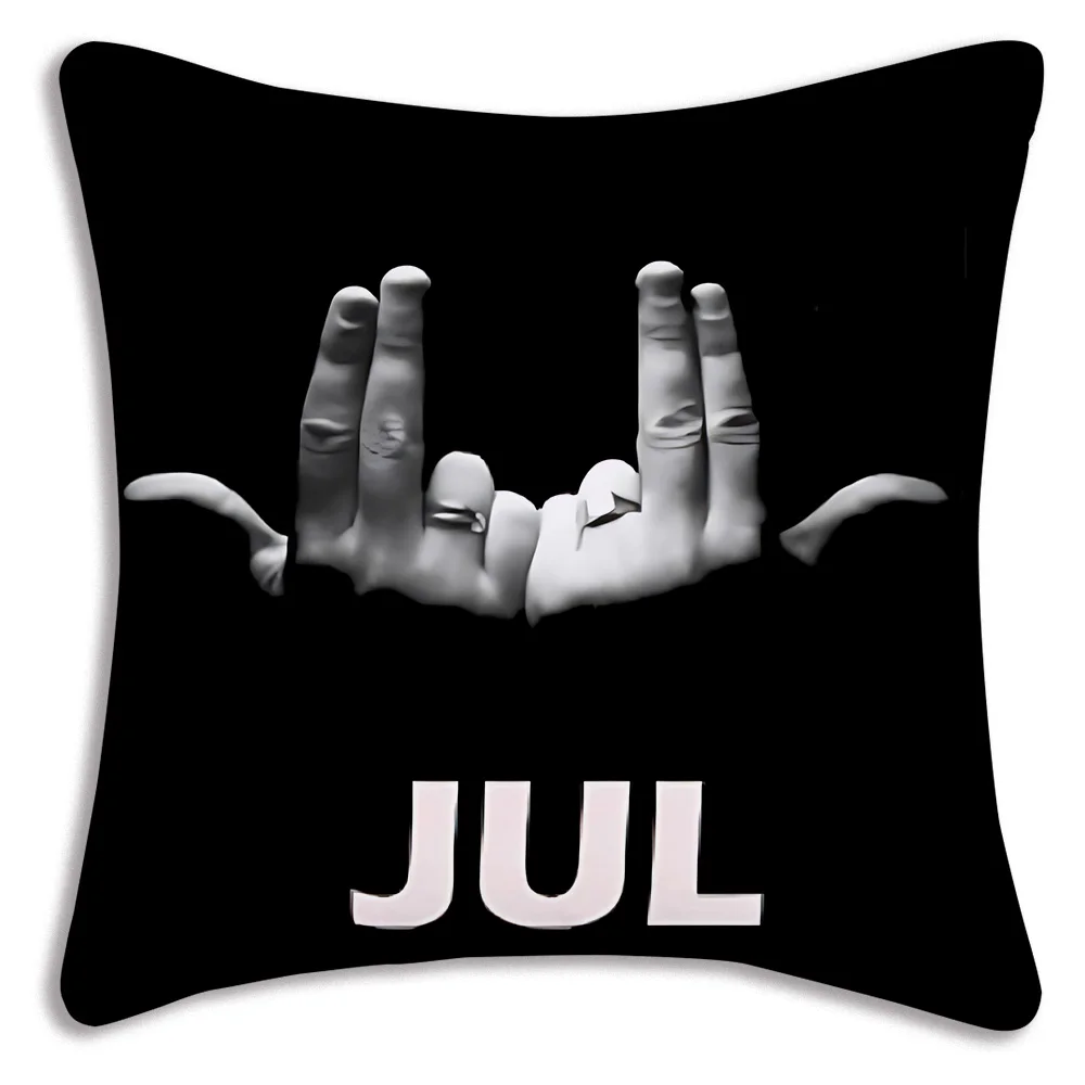 Rapper JuL C\'est Pas Des Lol Pillow Covers Cartoon Sofa Decorative Home Double-sided Printing Short Plush Cute Cushion Cover